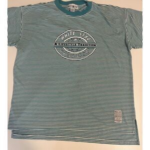 White Stag Striped T-Shirt World Sport‎ Graphic Tee Casual Top Large